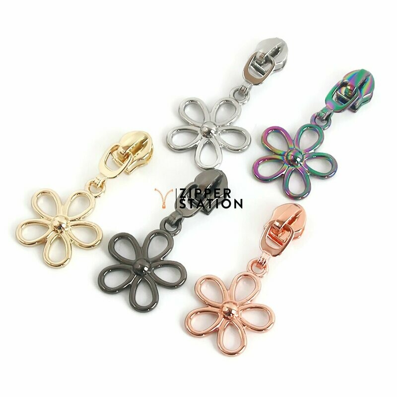 #5 Nylon Coil Zip Sliders/Pulls - Daisy Pull
