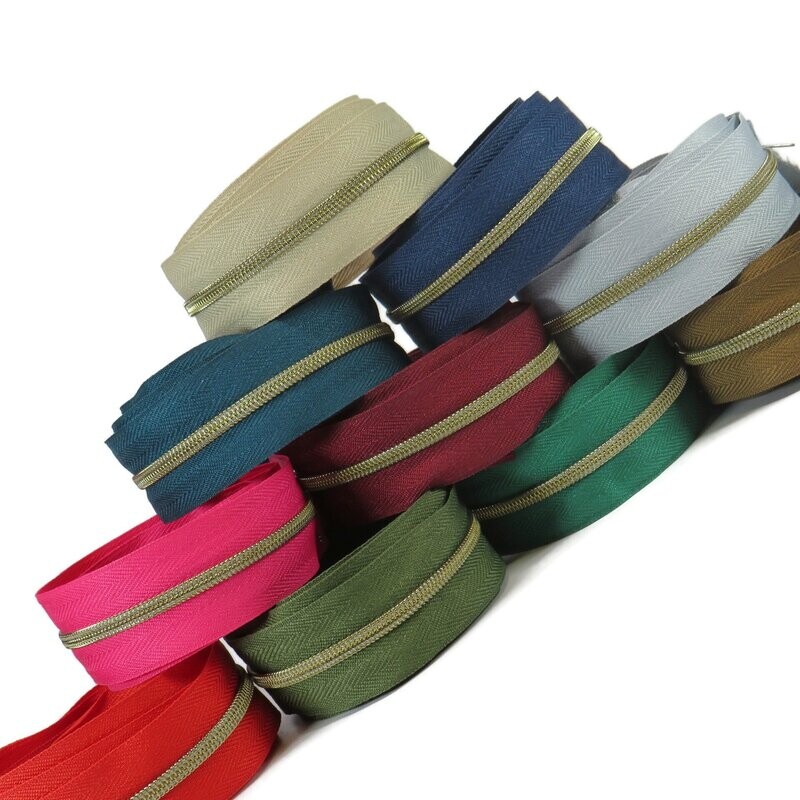Nylon Continuous #3 Zip - Brass Teeth (NO SLIDERS)