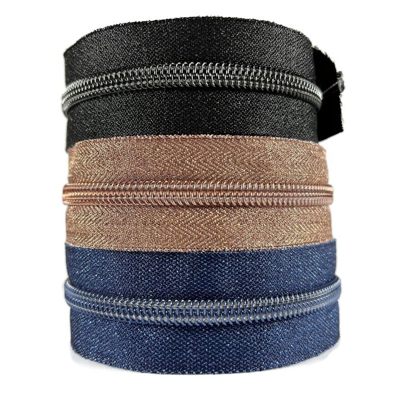 Nylon Continuous #5 Zip  -Metallic (NO SLIDERS)