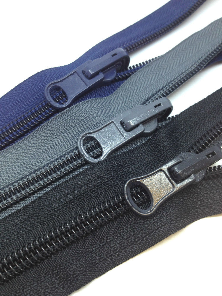 Nylon Reversible Open End #5 Zips, Colour: Black 332