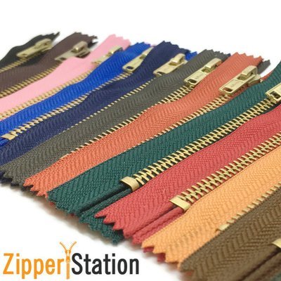 14 cms Brass Jean #4 Zips