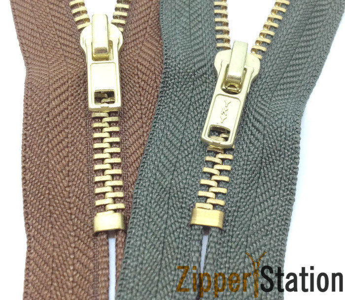 14 cms Brass Jean #4 Zips