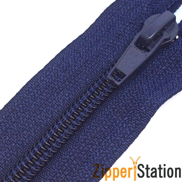 Navy Extra Long Nylon Open End # 5 Zips