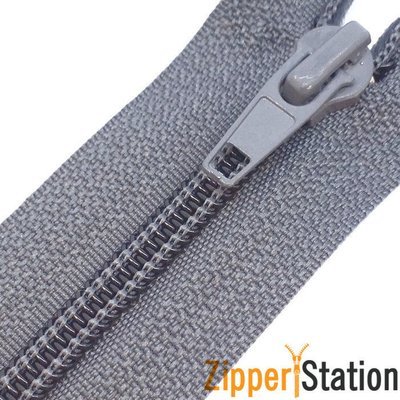 Grey Extra Long Nylon Open End # 5 Zips