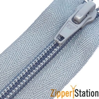 Light Grey Extra Long Nylon Open End # 5 Zips