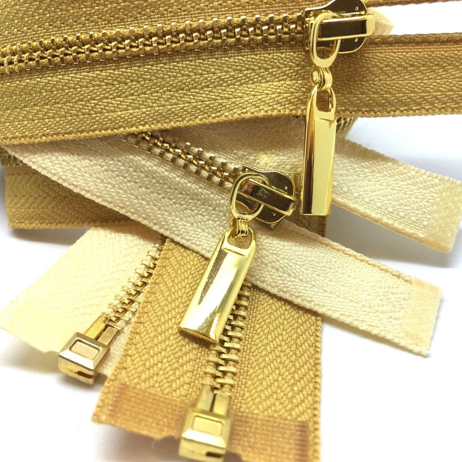 Polished Gold Open End #3 Zips