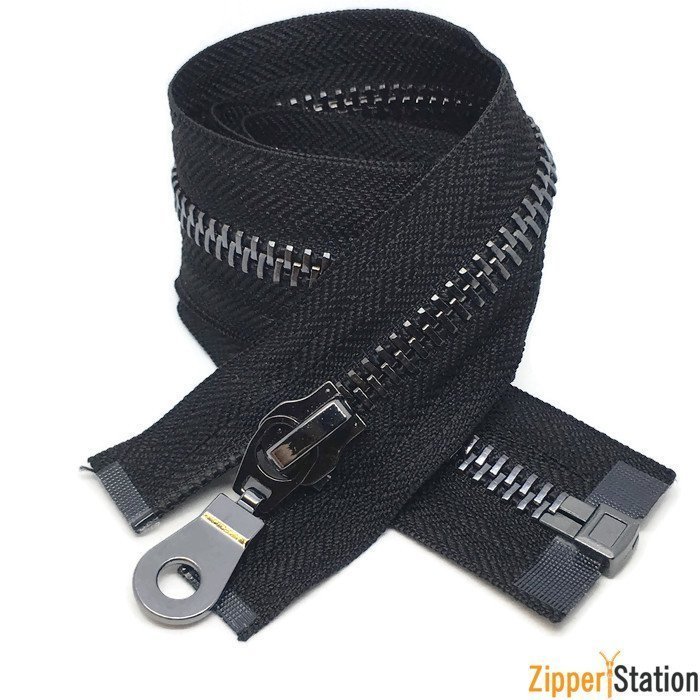 Gun Metal Open End Metal #8 Zip