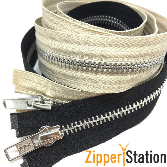 YKK Extra Long Silver Open End #5 Zip