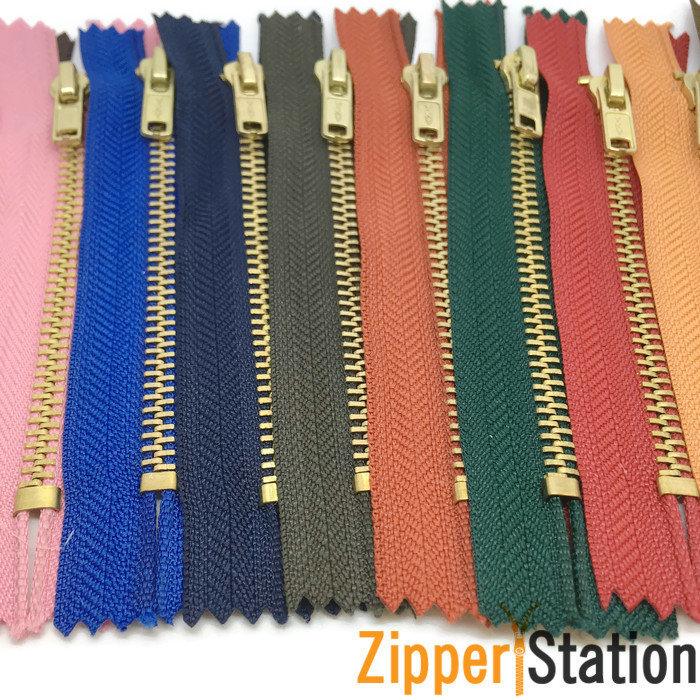 14 cms Brass Jean #4 Zips