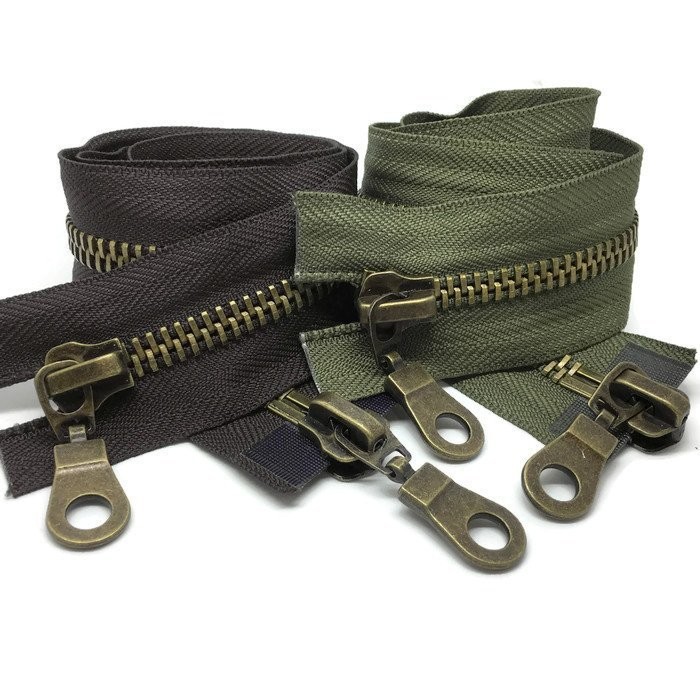 Antique Brass 2-Way #8 Zips