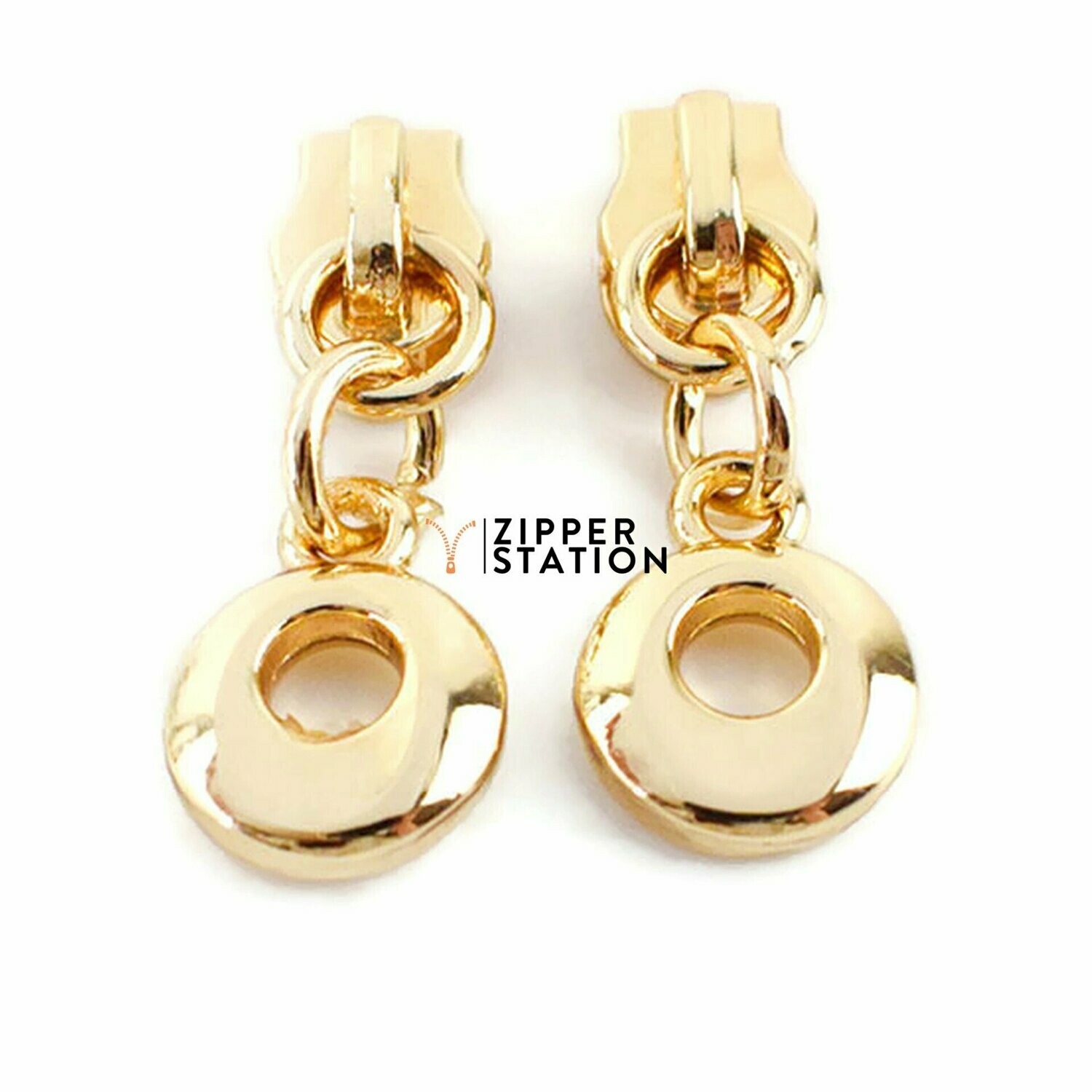 ROUND #3 Nylon Coil Zip Sliders/Pulls ROUND #3 Nylon Coil Zip Sliders/Pulls, Colour: Gold
