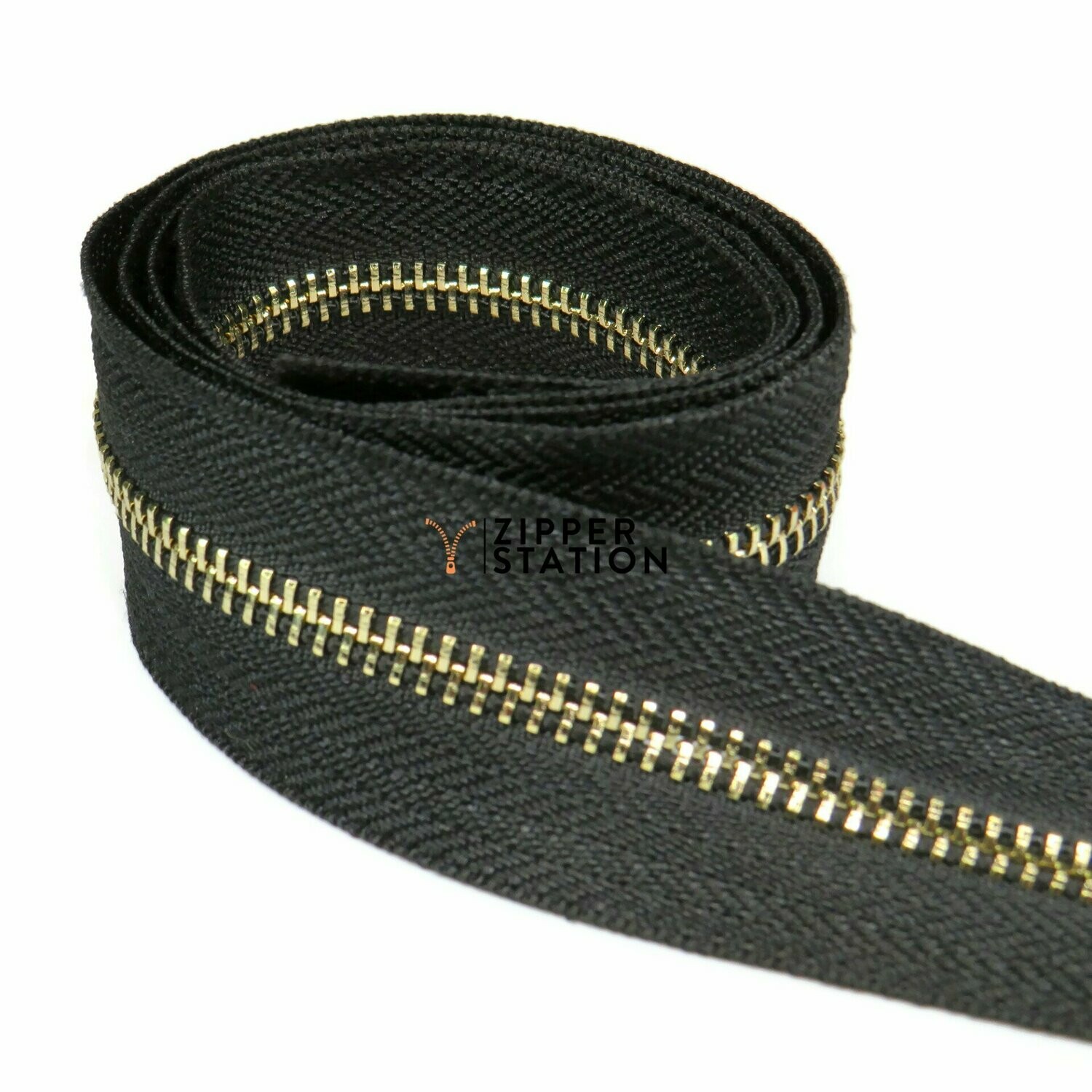 Metal Continuous #5 Zip - ZIP ONLY Metal Continuous #5 Zip - ZIP ONLY, Colour: Black with Brass Teeth