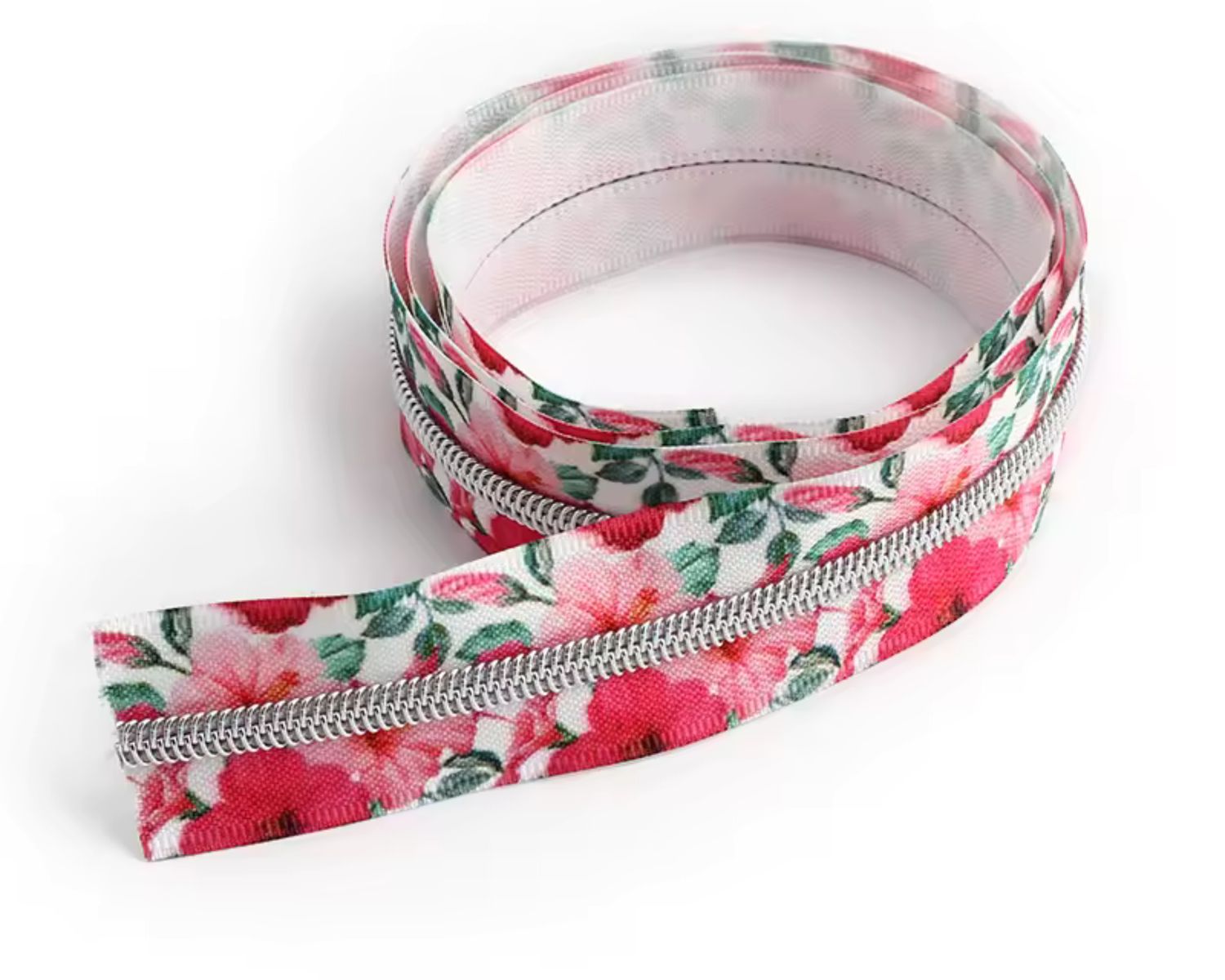 English Rose Floral Tape - Nylon Continuous #5 Zip (NO SLIDERS) English Rose Floral Tape - Nylon Continuous #5 Zip (NO SLIDERS)