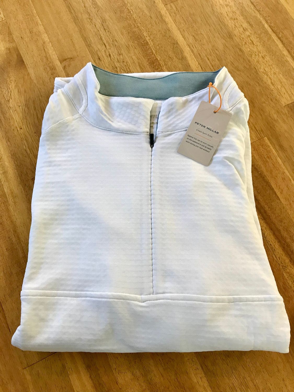 *NEW* Peter Millar 1/4 Zip Crown Sport Active White Golf Pullover- Medium ($140 MSRP)
