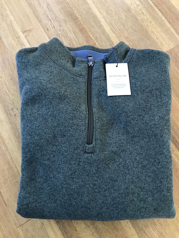 *NEW* Peter Millar 1/4 Zip Crown Green Pullover Sweater- Medium ($160 MSRP)