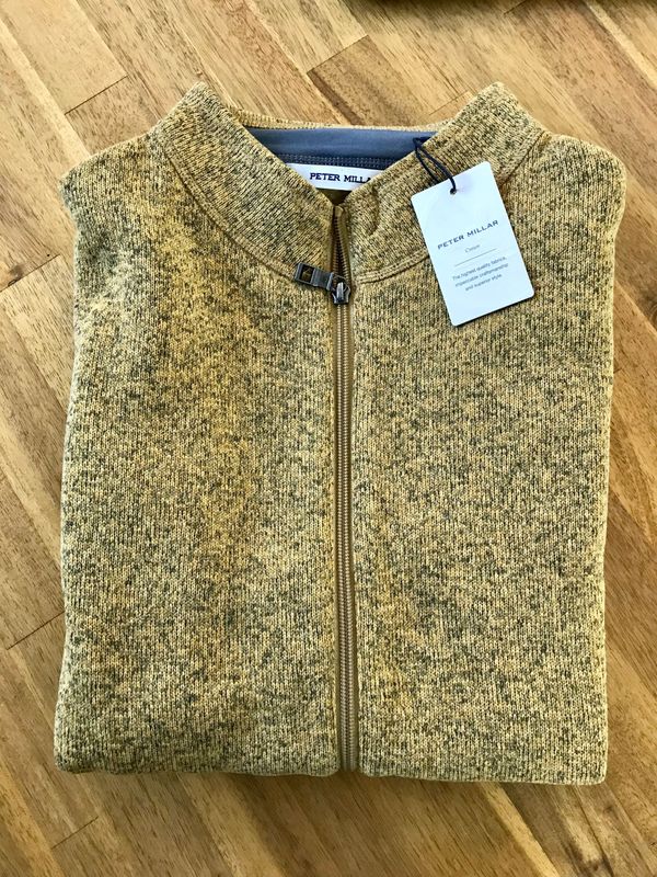 *NEW* Peter Millar Full Zip Crown Dijon Yellow Sweater Vest- Medium ($150 MSRP)