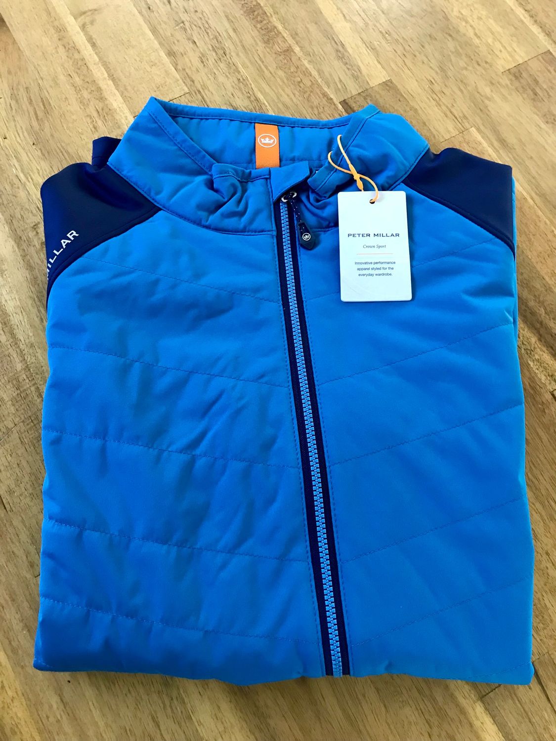 *NEW* Peter Millar Full Zip Crown Sport Blue/Navy Golf Jacket- Medium ($230 MSRP)