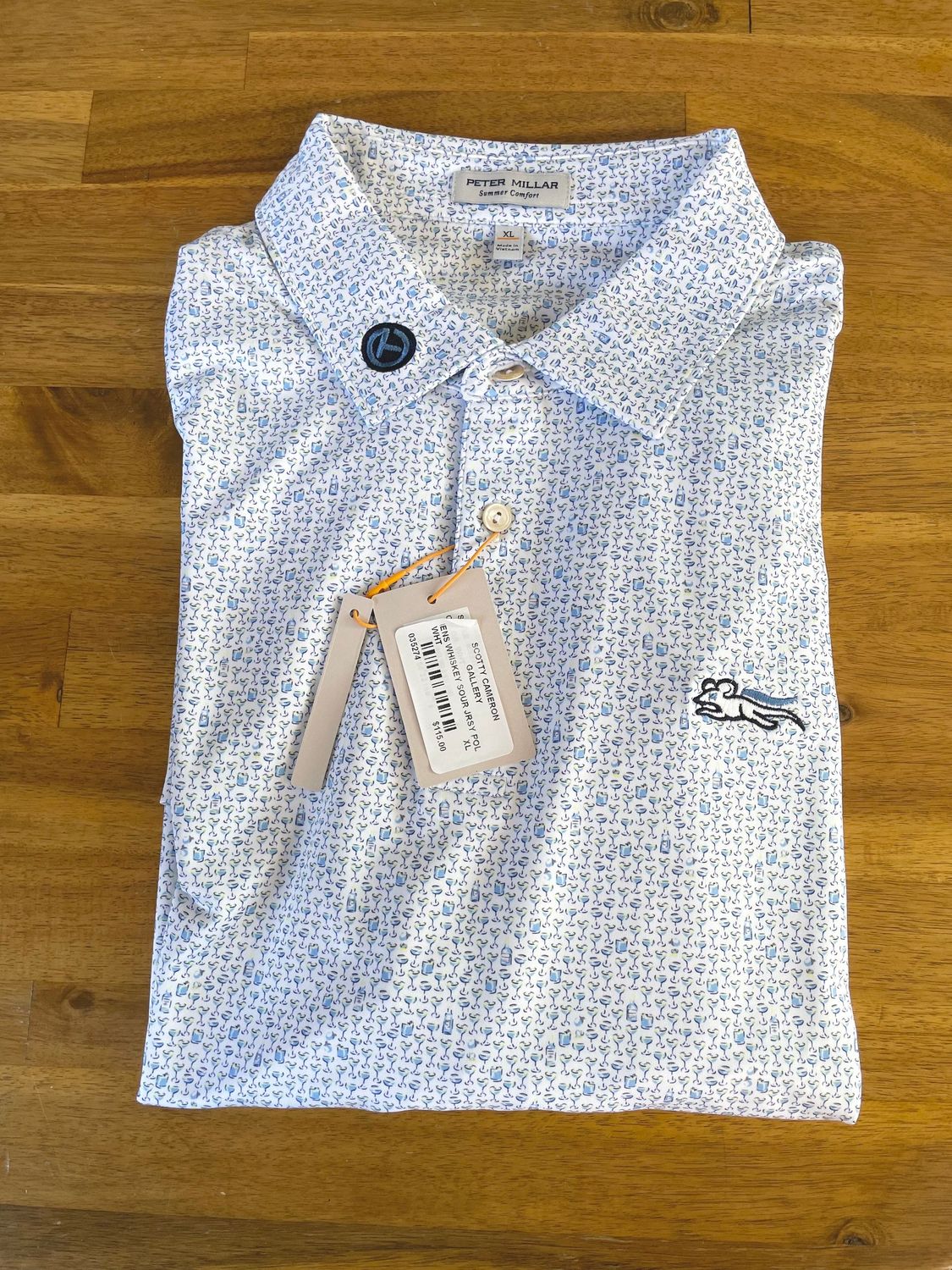 *NEW* Scotty Cameron Gallery White Whiskey Sour Tour Rat Jersey Polo- XL