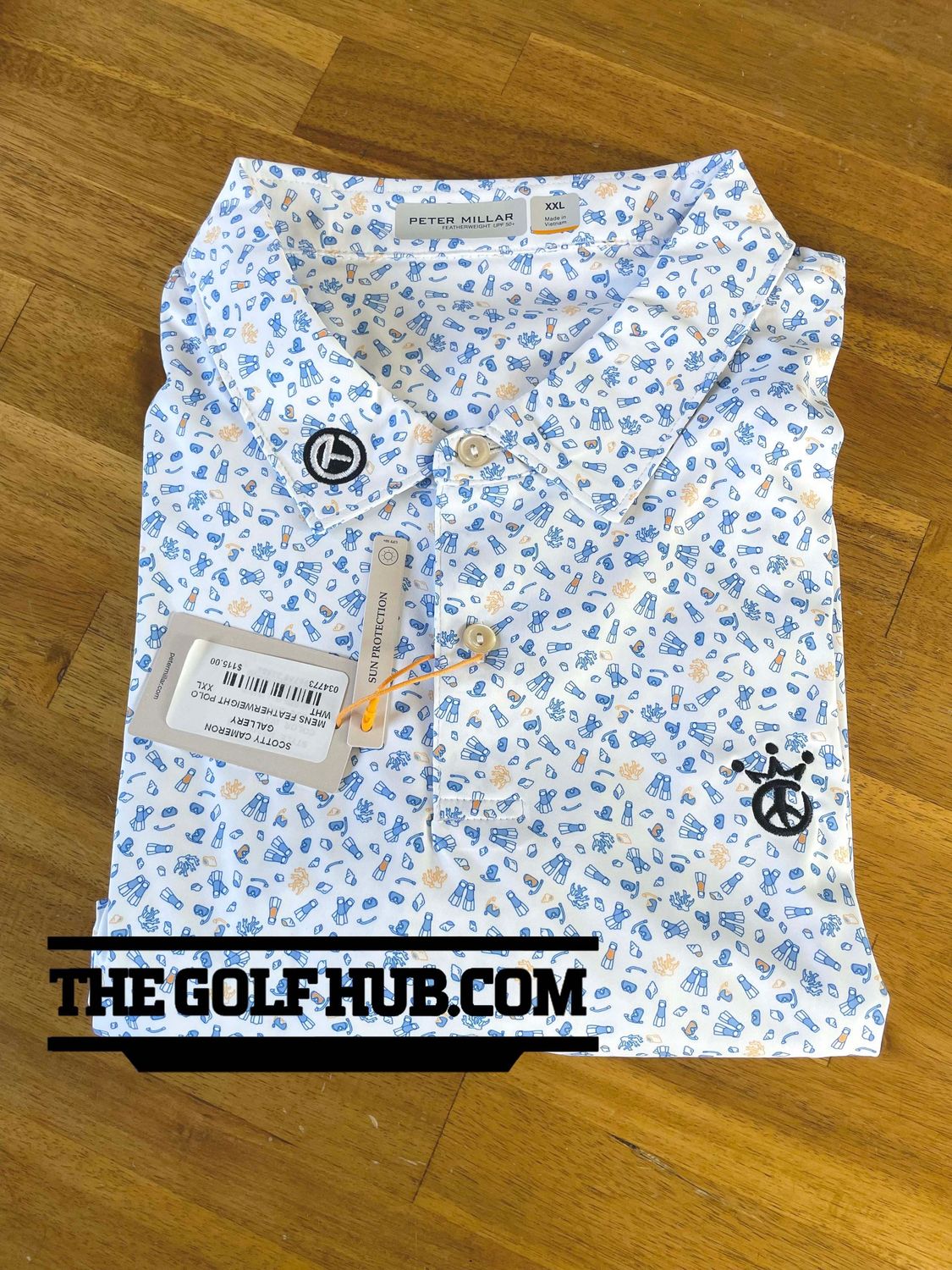 *NEW* Scotty Cameron Gallery White Peace Crown Under the Sea Polo- XXL