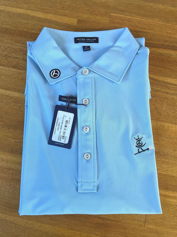 *NEW* Scotty Cameron Gallery Blue Frost Crown Crafted Peace Surfer Polo- XL
