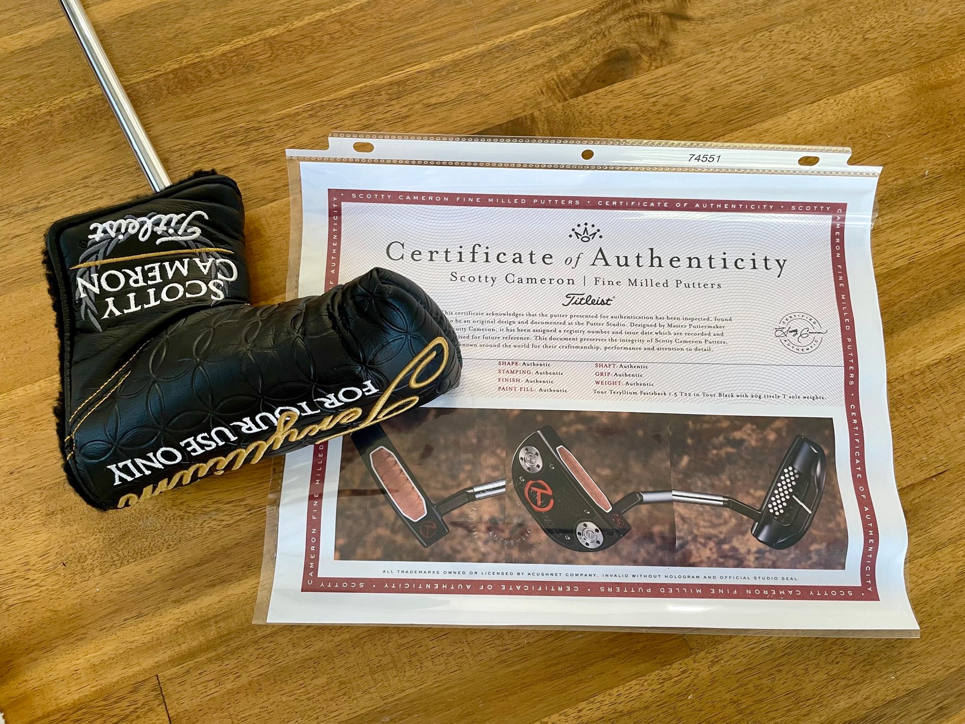 *PRISTINE* Scotty Cameron Circle T w/COA T22 Terrylium TFB-1.5 33.5