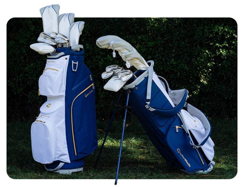 *NEW* TaylorMade Kalea Gold	Cart Bag Women's Set: Bag + 9 Clubs