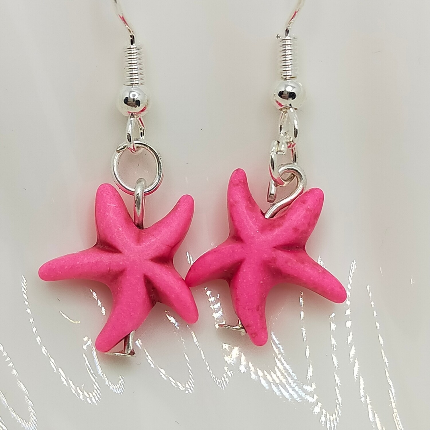 925er Sterling Silber mit Stempel Türkizsteine Stern Ohrringe in verschiedenen Farben 