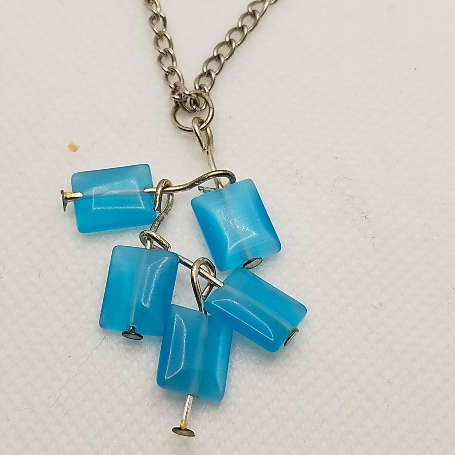 Katzeaugensteine Edelstahl Halskette