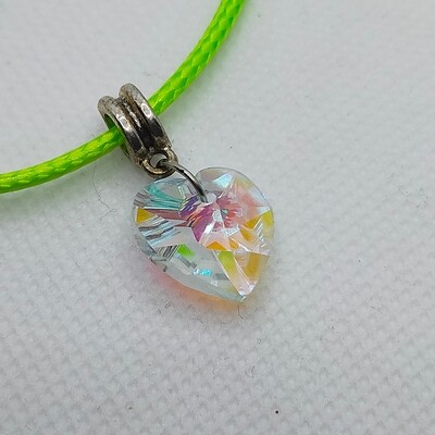 Weißes Kristallherzen-Halskette