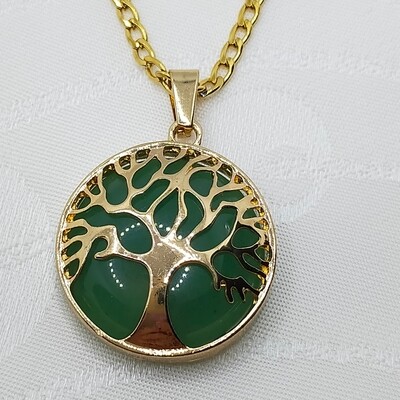 Edelstahle und Halbedelsteine Baum des Lebens Halskette