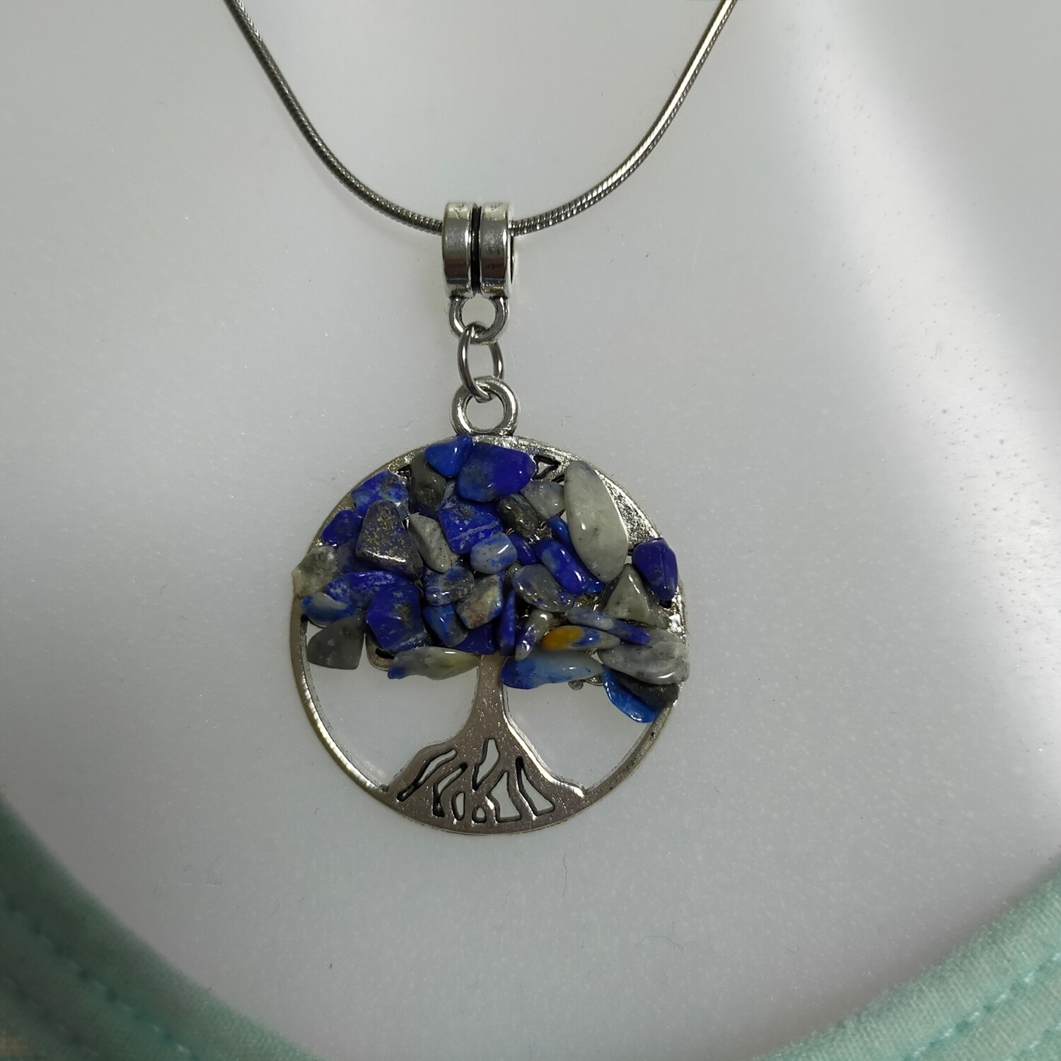 Edelstahle und Halbedelsteine Baum des Lebens Halskette 