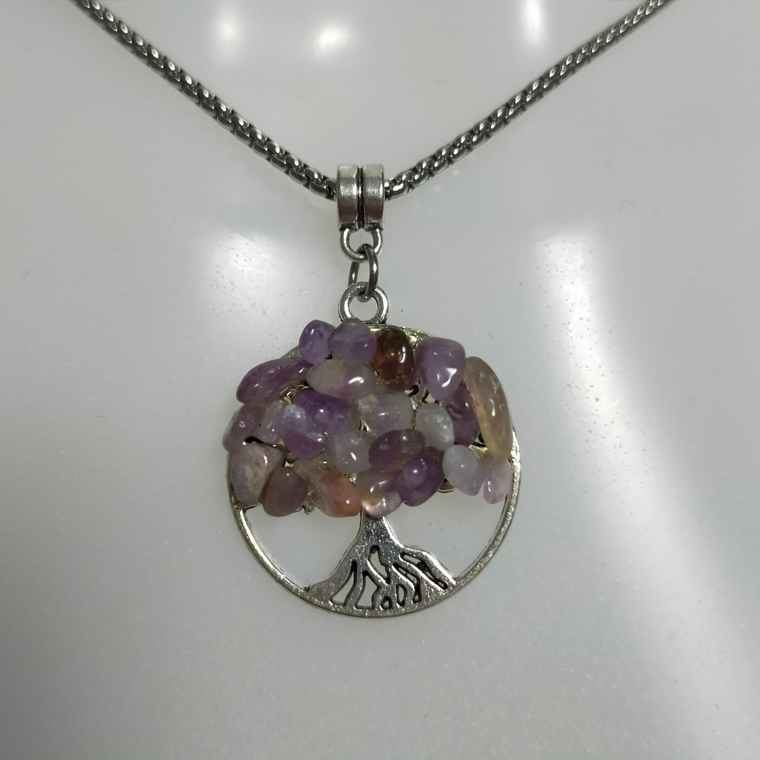 Edelstahle und Halbedelsteine Baum des Lebens Halskette 