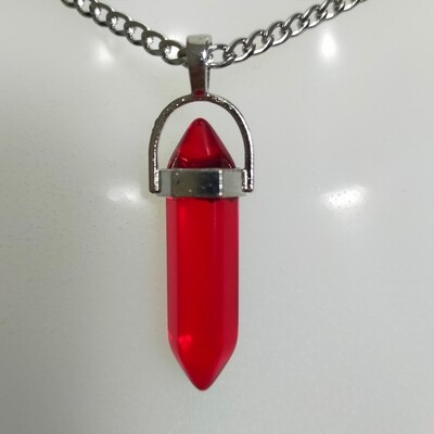 Edelstahlkette mit Kristallstein-Anhänger