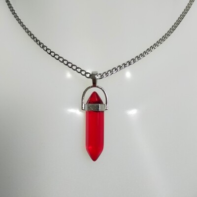 Edelstahlkette mit Kristallstein-Anhänger