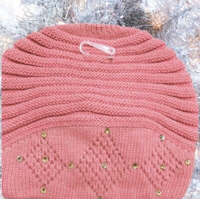 Striecken rosa oder nerz Mütze 100% Angora