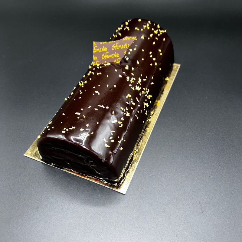 Bûche de Noël : chocolat & crème brûlée