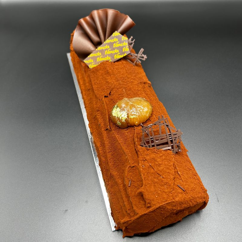 Bûche de Noël : marrons & brisures de marrons