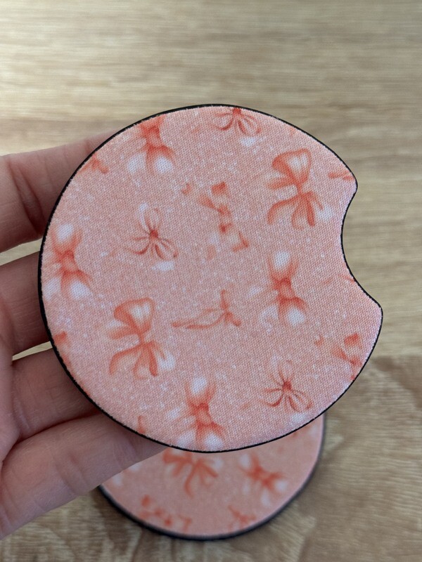 Pink Girly Bows Car Coasters