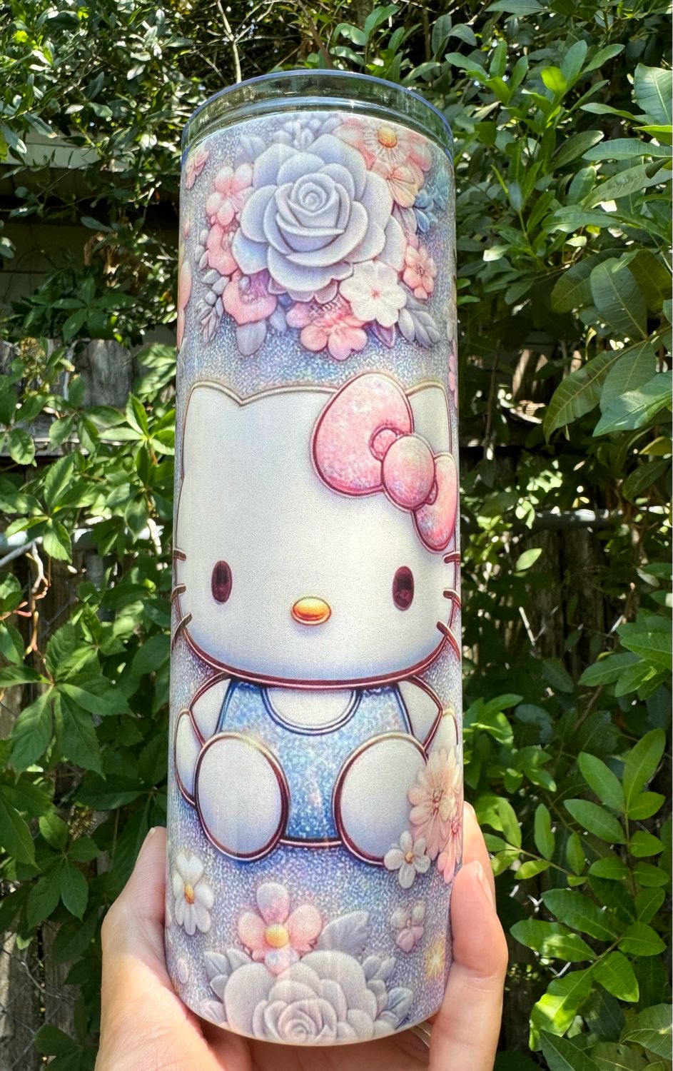 Hello Kitty With Flowers Tumbler