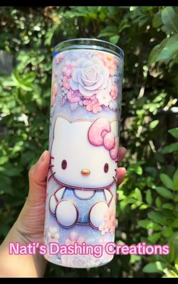 Hello Kitty With Flowers Tumbler