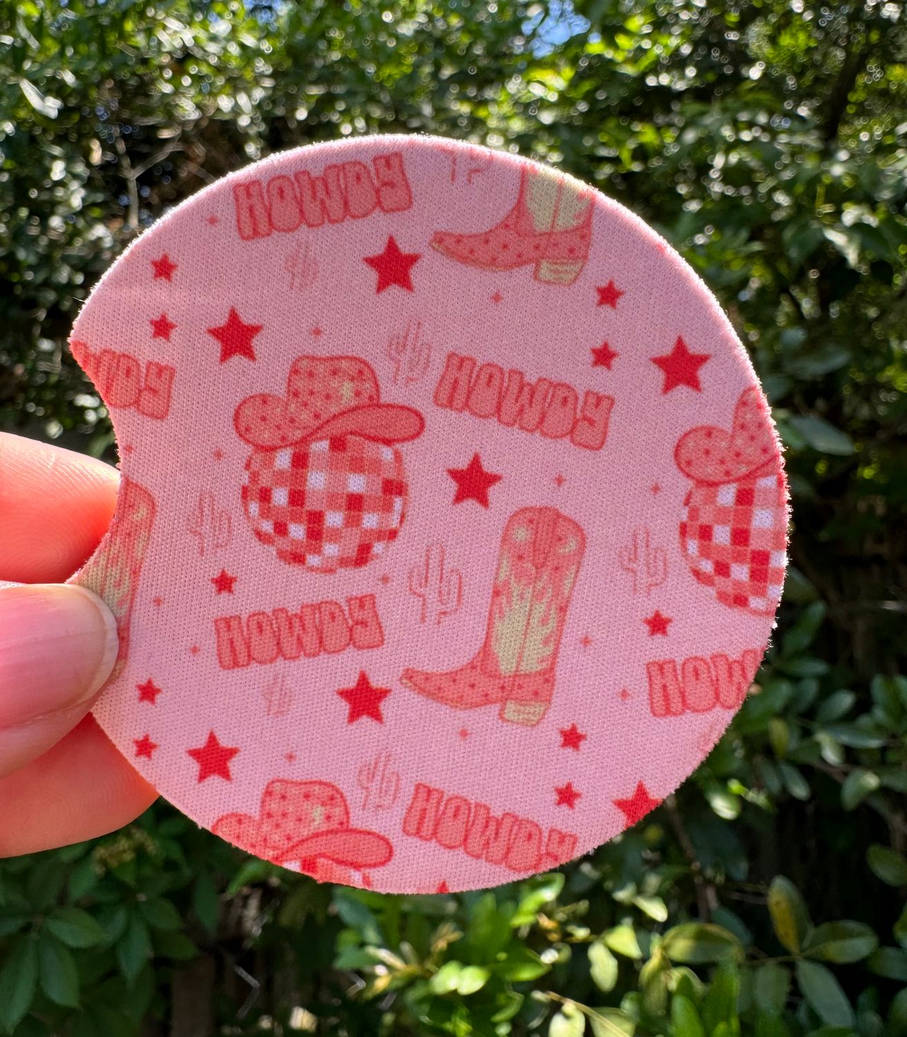 Pink Cowgirl Howdy Car Coasters