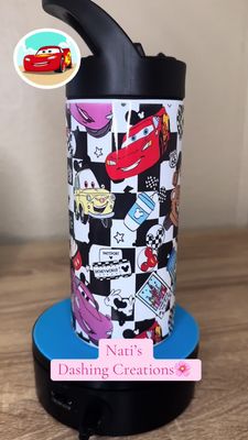 Checkered Cars Kids Tumbler