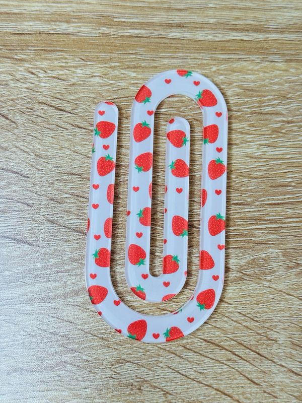 Strawberries With Hearts Jumbo Paper Clip