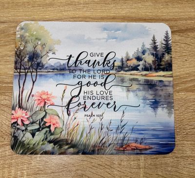 Give Thanks Bible Verse Mouse Pad