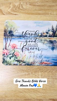 Give Thanks Bible Verse Mouse Pad