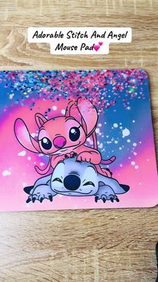 Adorable Stitch And Angel  Mouse Pad