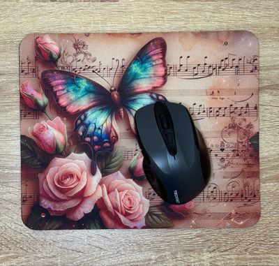 Vintage Roses and Butterfly Mousepad