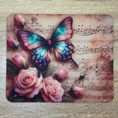 Vintage Roses and Butterfly Mousepad