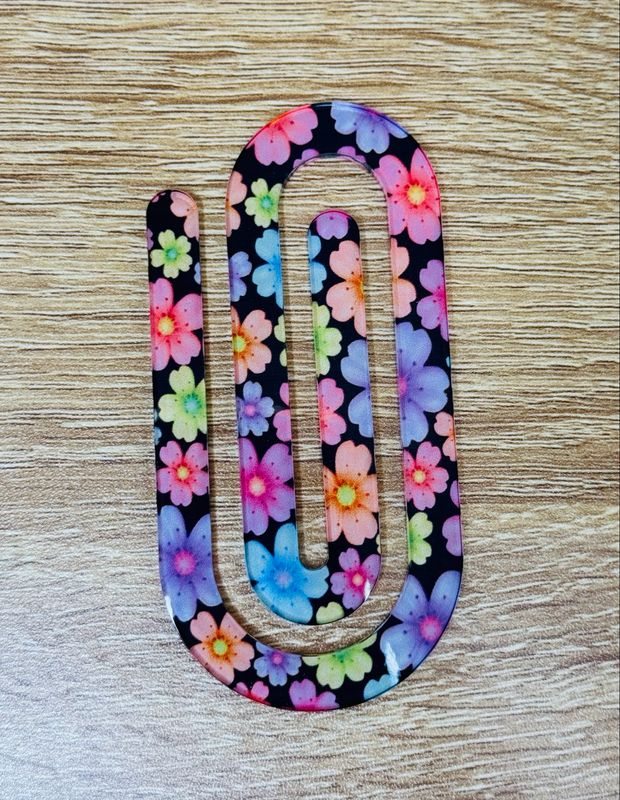 Colorful Flowers Jumbo Paper Clip
