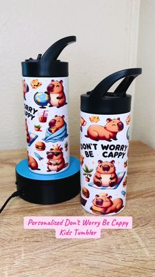 Personalized Don’t Worry Be Cappy Kids Tumbler